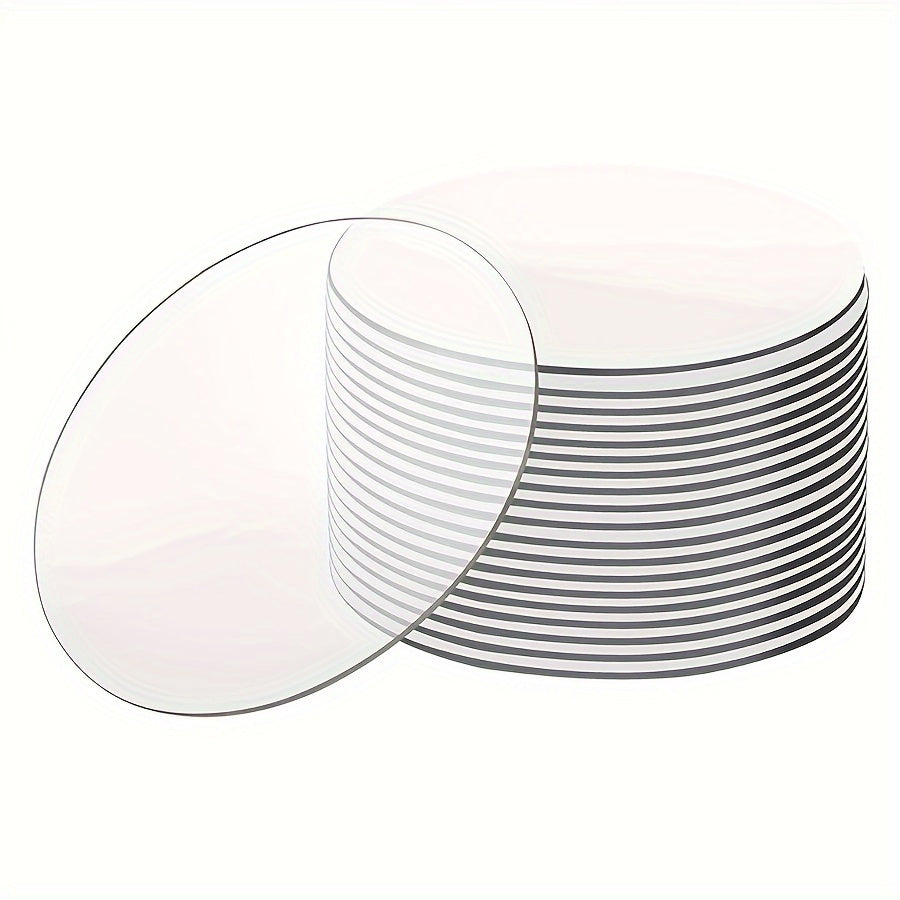 Set of 10 Acrylic Round Discs - Clear, Precision Laser-Cut, Hole-Free Design for DIY Projects & Home Decoration