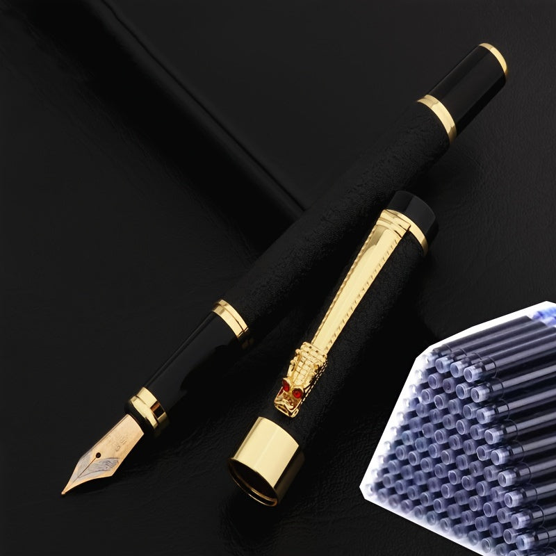 Set of 50 ink pens and 1 metal fountain pen for daily work, writing, holidays, school, office gifts.