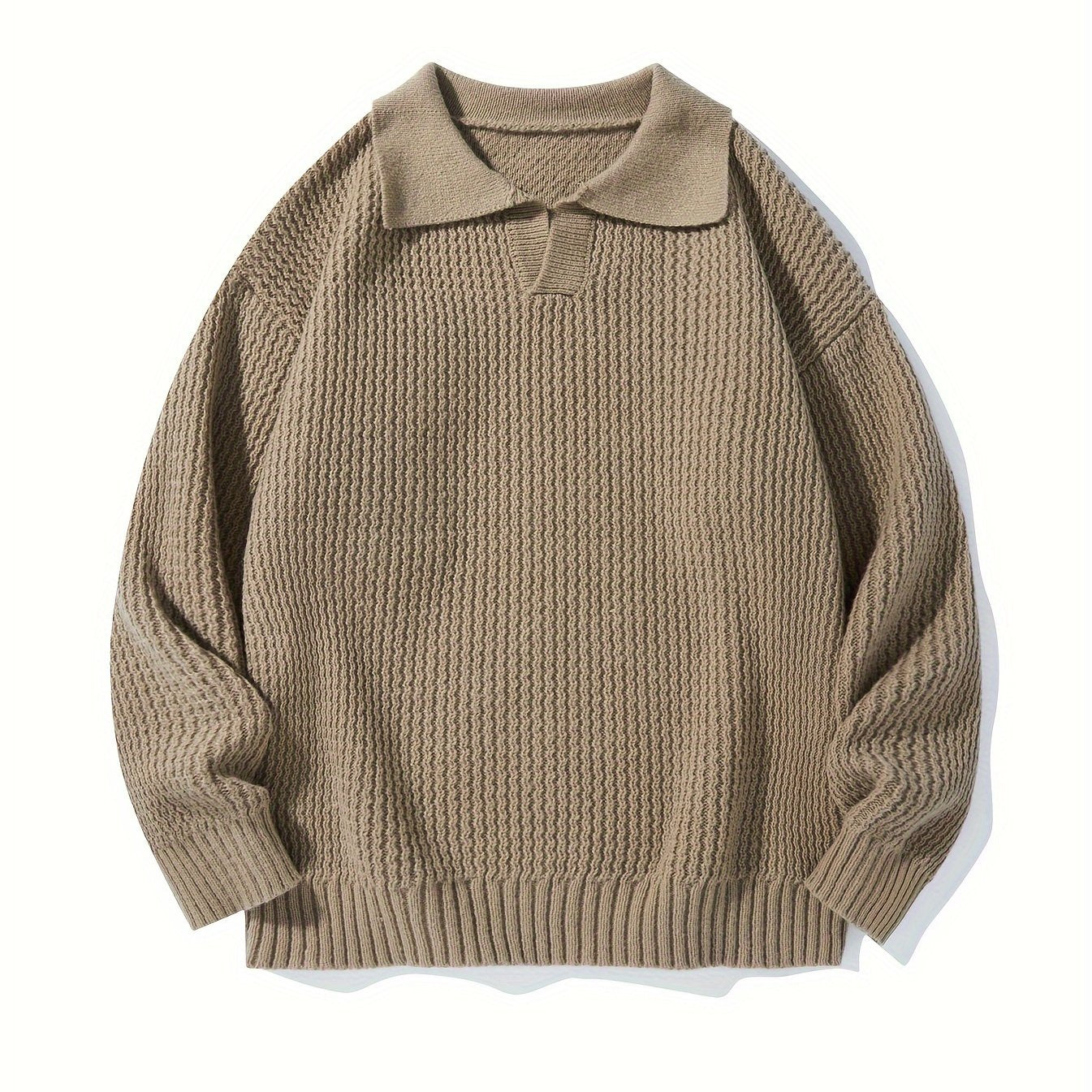 OBM Fashion Knit Sweater - Casual drop shoulder, solid color pullover for couples, ideal for fall/winter