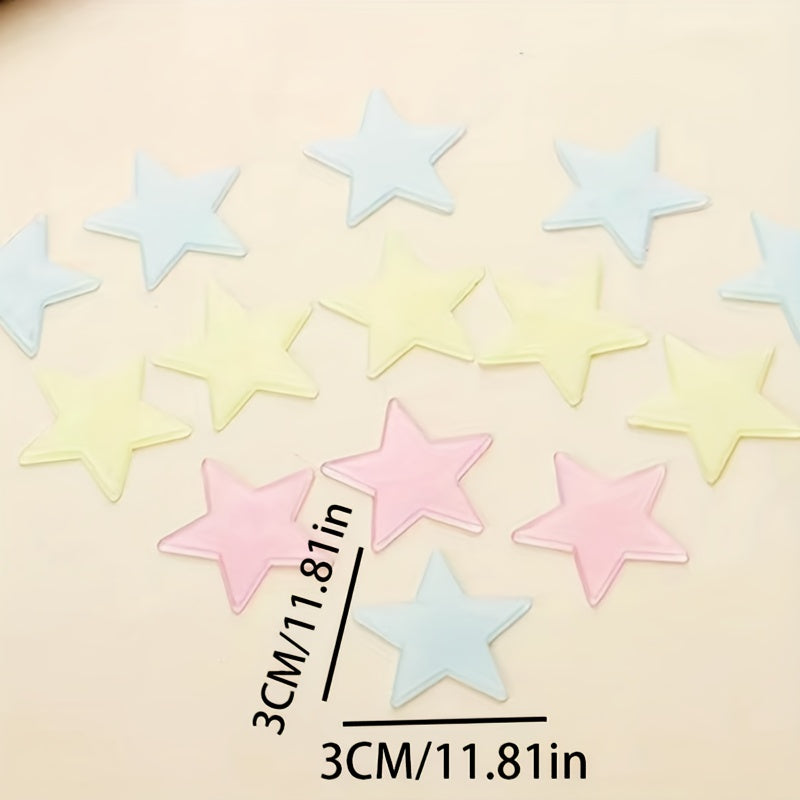 100 luminous stars wall stickers for home and room decor.