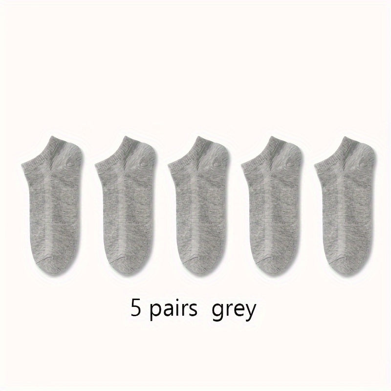 20 pairs of unisex solid color short socks, for all seasons.