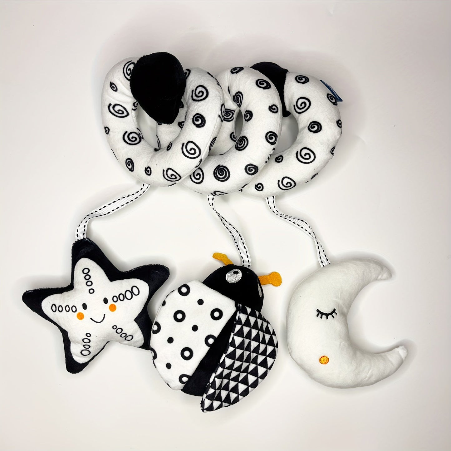 CEKCEK Plush Youngsters Toy - Black & White Car Pendant designed for Visual Training; an Ideal Gift for New Year, Birthday, Thanksgiving, and Christmas.