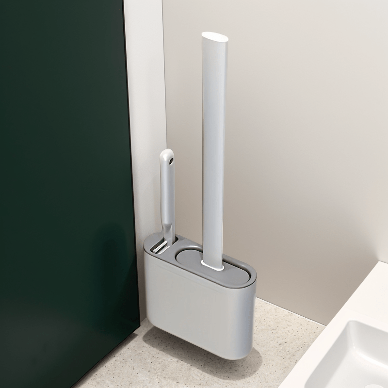 The WYX Toilet Brush Set comes with 3 brushes and a convenient wall mount. The set includes a soft silicone head, a long handle, and a small brush, making it ideal for cleaning at home or in an RV bathroom.