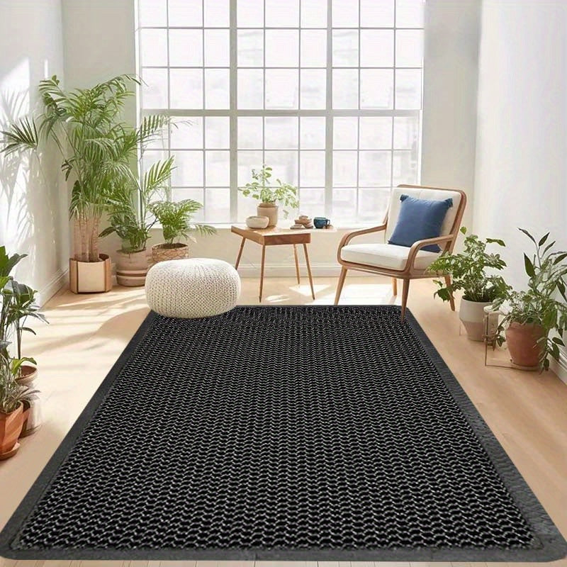 Modern Pattern Printed Kitchen Mat, 1pc, 1.1cm thick for durability, non-slip and stain resistant. Made of polyester fiber, machine washable and suitable for various areas of the home including the kitchen, living room, entryway, balcony, and as home