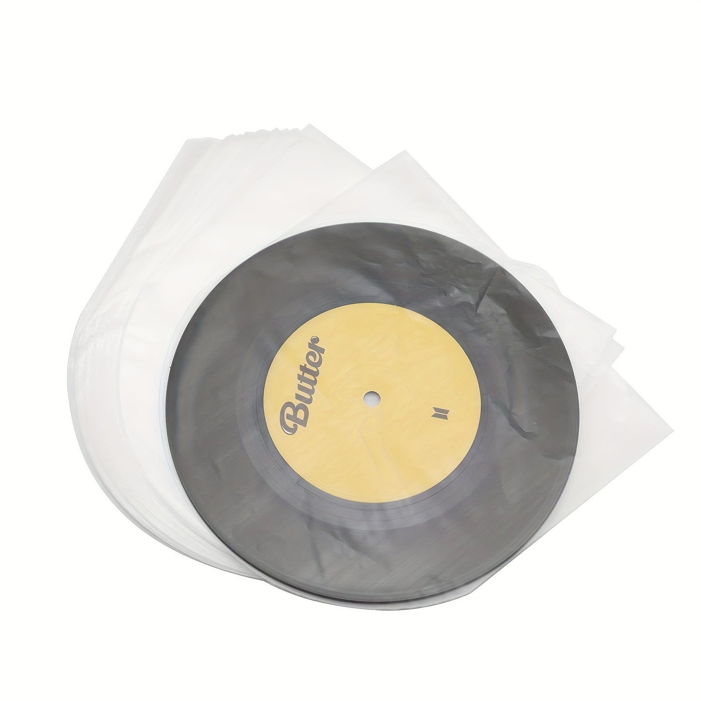 50/100 Anti-Static LP Black Vinyl Inner Sleeves - Uncharged PE Protective Covers, Dust-Proof Bags for Vinyl Records, CDs, Albums