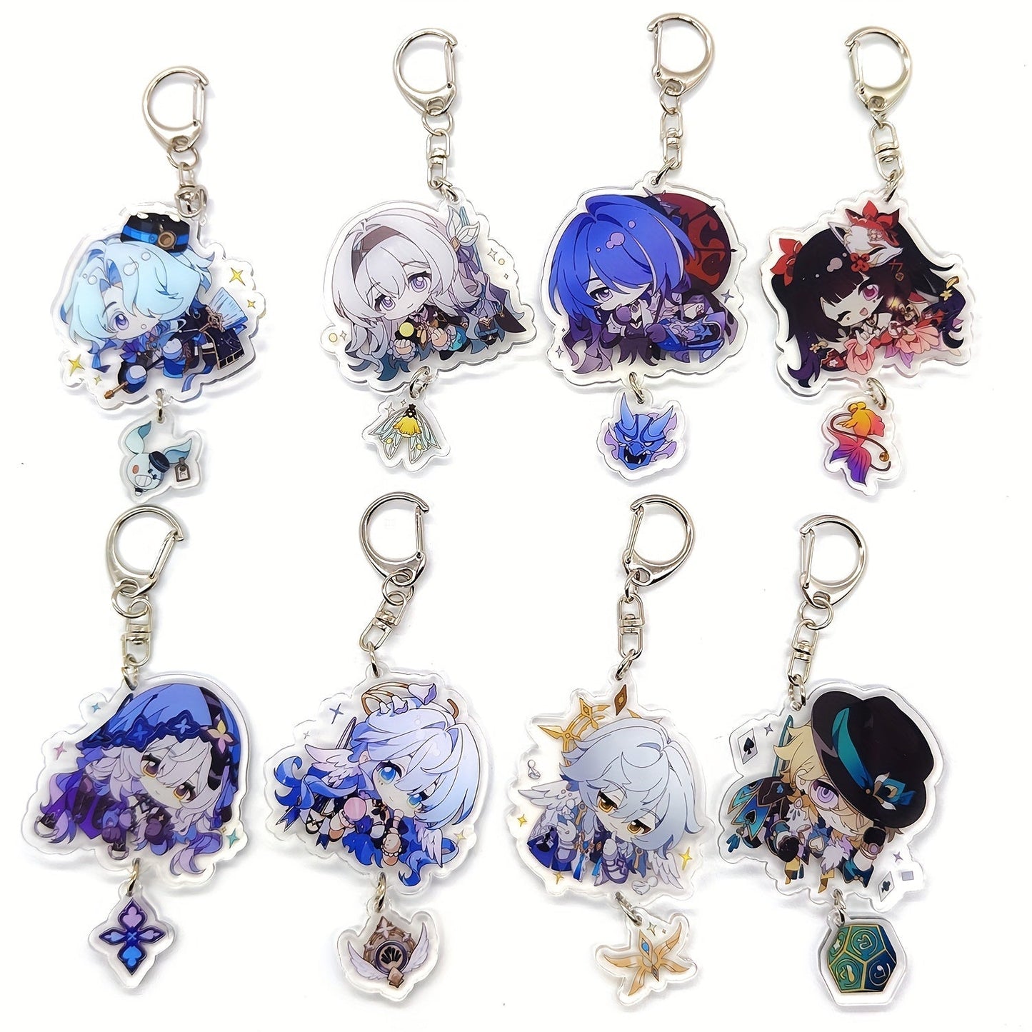 Set of 4 Anime Acrylic Keychains - Adorable Bag Charms, Stylish Women's Accessory