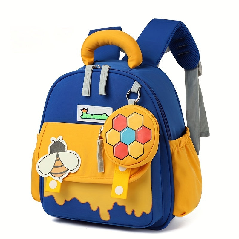 Cute cartoon mini backpack for kids - lightweight, durable nylon with adjustable straps and polyester lining