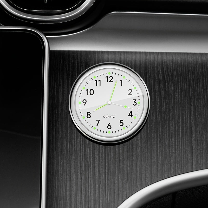 Decorative glow clock for high-end cars, stick-on dashboard accessory.