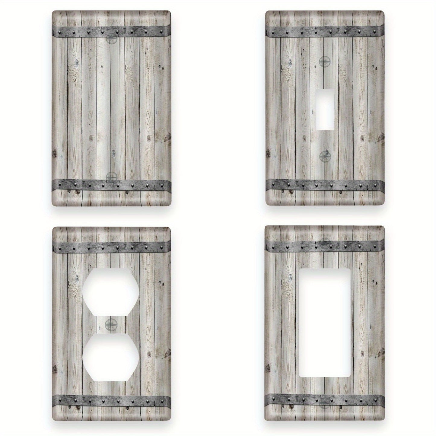 Rustic wooden light switch cover - simple installation, no batteries required, ideal for home, kitchen, and bathroom decor.