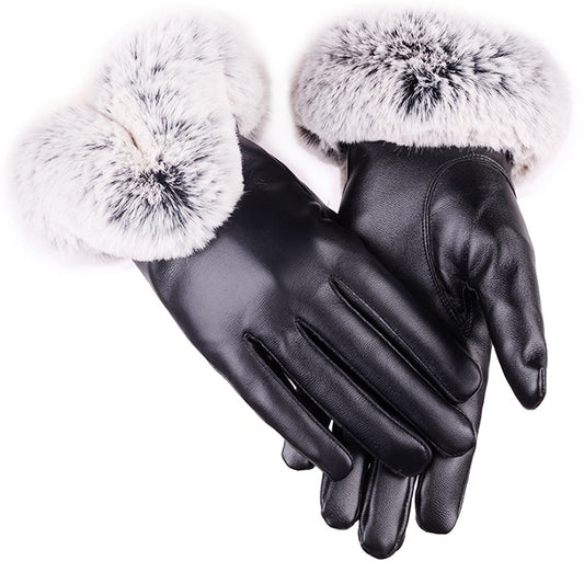 Soft and cozy plush-lined gloves for autumn and winter. These short, thick, and warm touchscreen gloves are coldproof, elastic, and have split fingers.