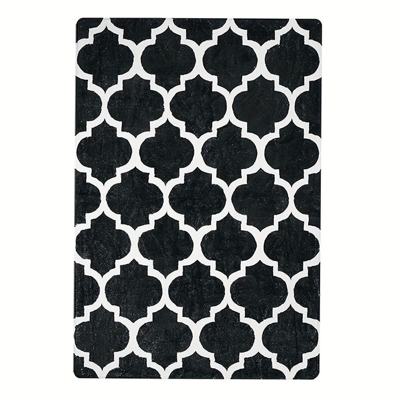 1 piece of a simple and irregular graphic pattern carpet, designed to be soft, non-slip, and dirt-resistant. Perfect for use as a floor mat in the living room, kitchen, or bathroom. This square mat weighs 480g and has a thickness of 1cm. Ideal for adding