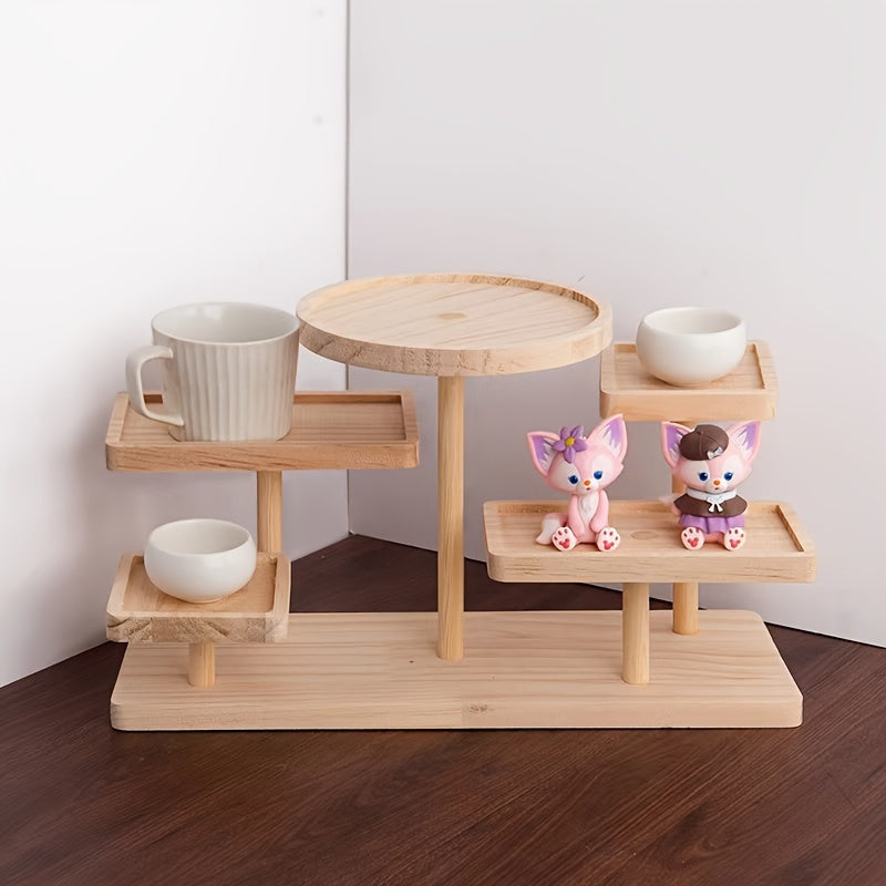 Stylish wooden stand for plants, snacks, and decor. Ideal for home, office, or dorm.