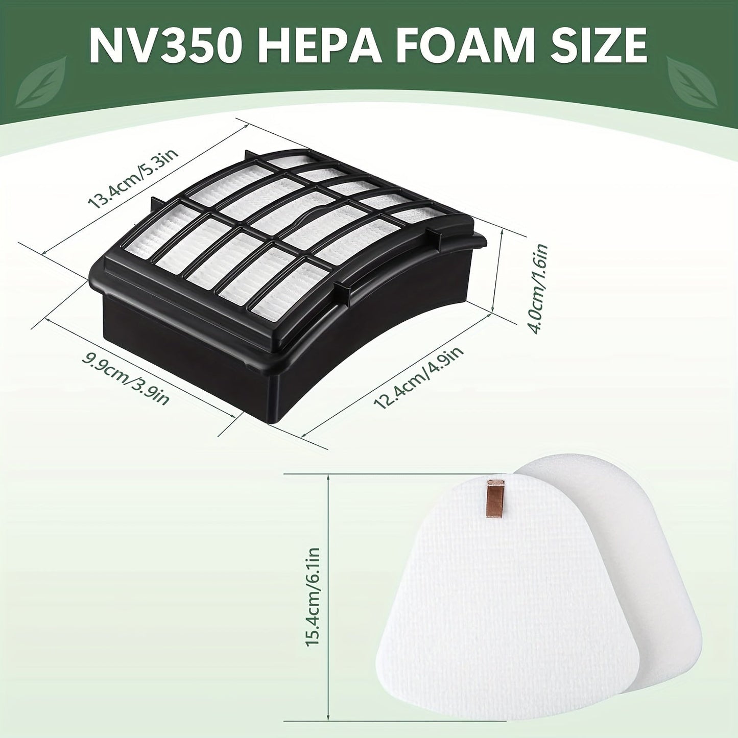 Replacement HEPA Foam Filter Set for NV350: Includes 1 HEPA Filter and 3 Pre-Filters - Compatible with Parts #XFF350 and #XHF350 - Essential Vacuum Cleaner Accessories