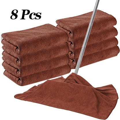 8 extra large oblong microfiber towels with a space theme and contemporary style. Super soft, multi-purpose, reusable, highly absorbent, lint and streak free. Made of knit fabric for use in