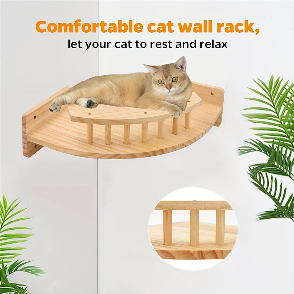 1 Cat Wall Furniture Set: Shelves, Bed, Steps, Tower