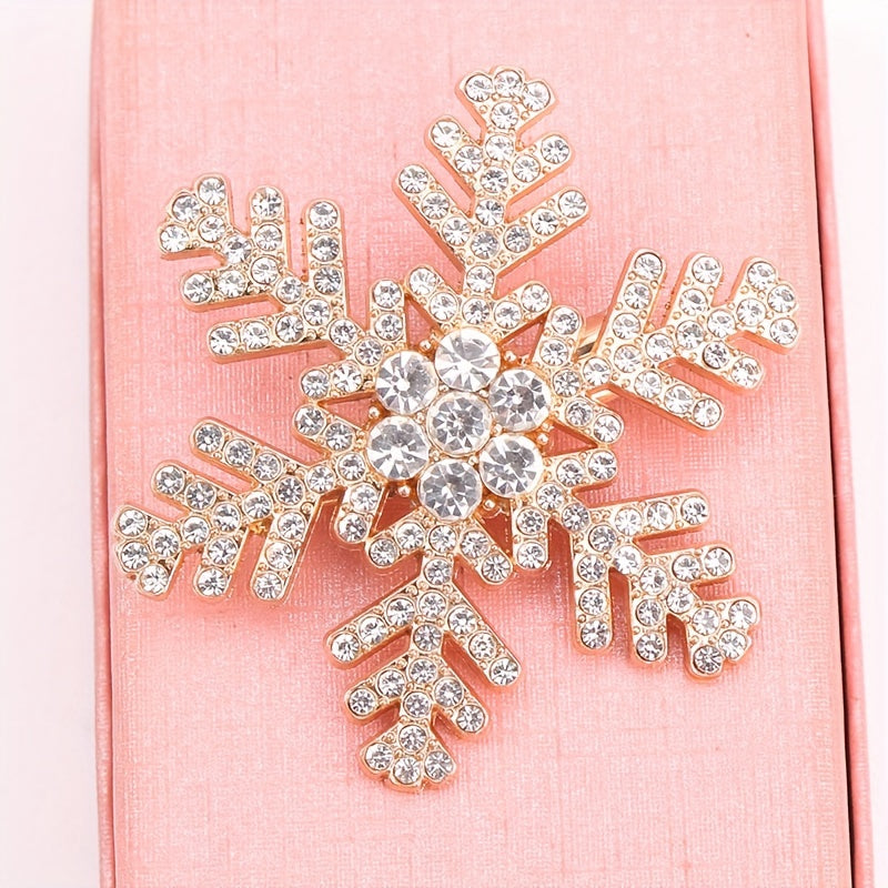 This set of elegant Christmas snowflake brooches features sparkling rhinestones and artificial crystals, creating a vintage and unique snowflake design. Perfect for adding a festive touch to your Christmas outfits, these brooches are ideal for holiday