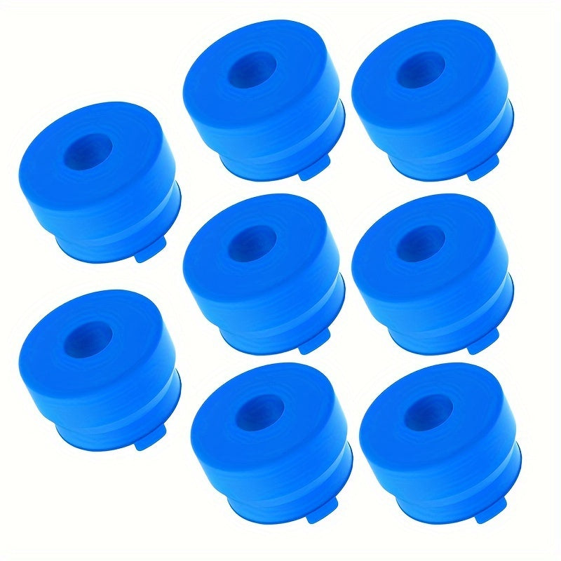 Food-grade silicone caps for various sized water jugs with wide mouths, anti-slip slot, thick plugs, and pull-tabs.