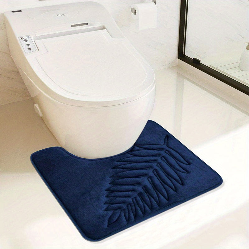 Soft and cozy bath rug with leaf detail, anti-slip and absorbent. Suitable for bathroom, kitchen, laundry, bedroom, and shower.