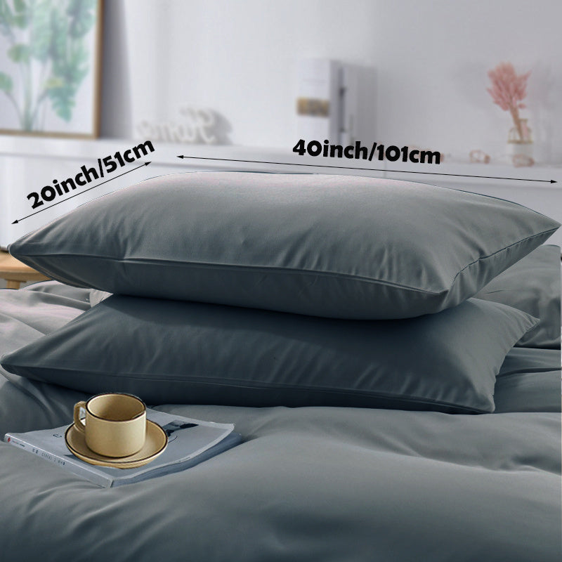 This set includes 2 soft sanded pillowcases made of 100% polyester. These non-wrinkle pillowcases are easy to care for and fade-resistant. They are crafted from lightweight 90g woven fabric that is machine washable. Please note that pillows are not