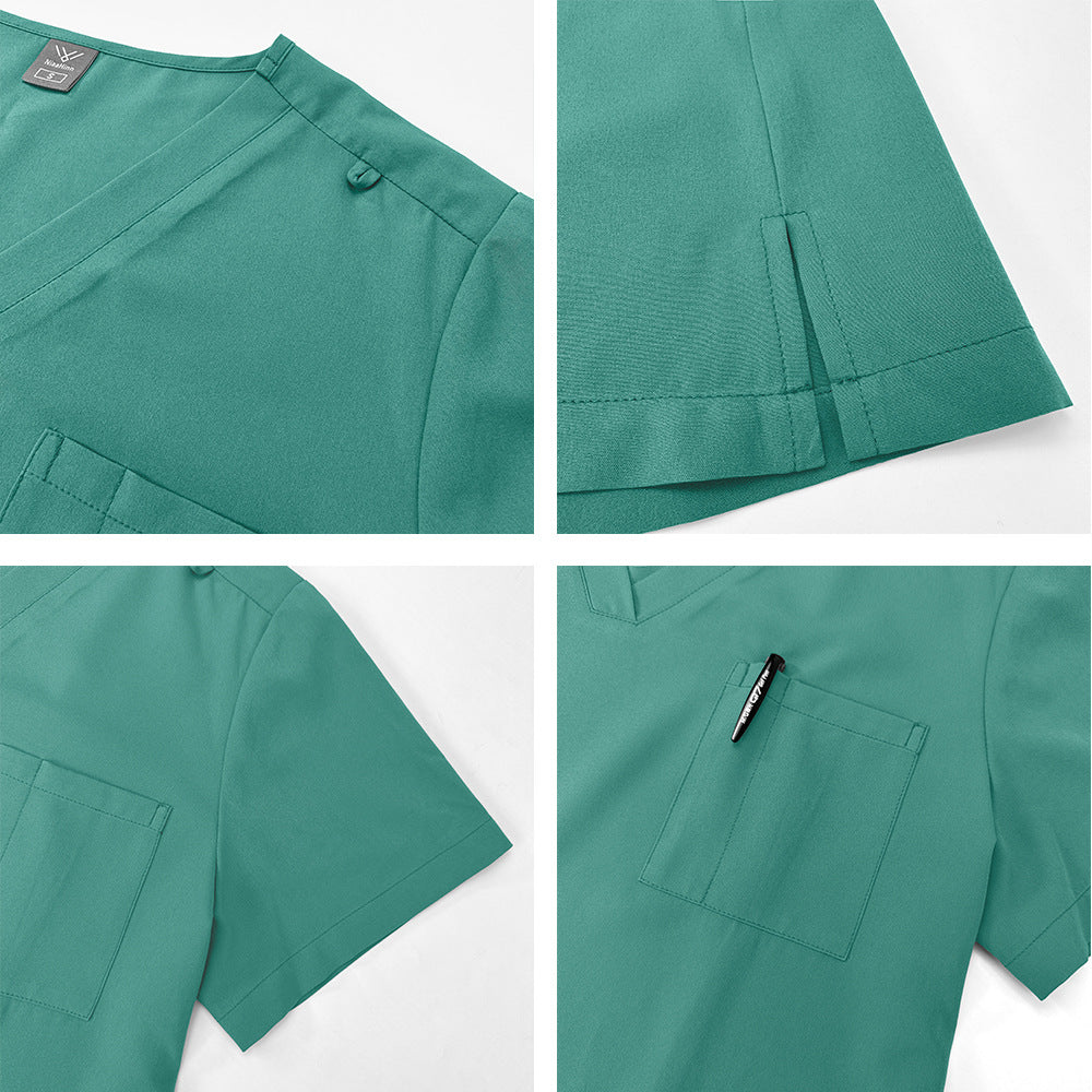 Summer thin-style doctor uniforms women's large size hand-wash overall clothes for dry jogging.