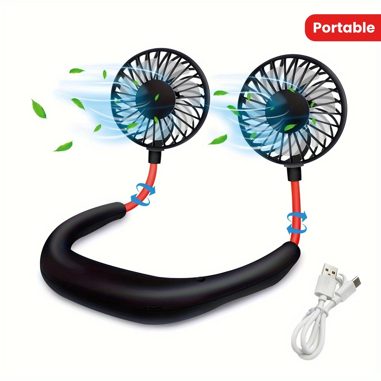 360° Portable Fan with High-Speed Function and Rechargeable Lithium Battery, Made of Plastic, Comes with Multiple Components for Cooling, Ideal for Indoor and Outdoor Use, USB Rechargeable.