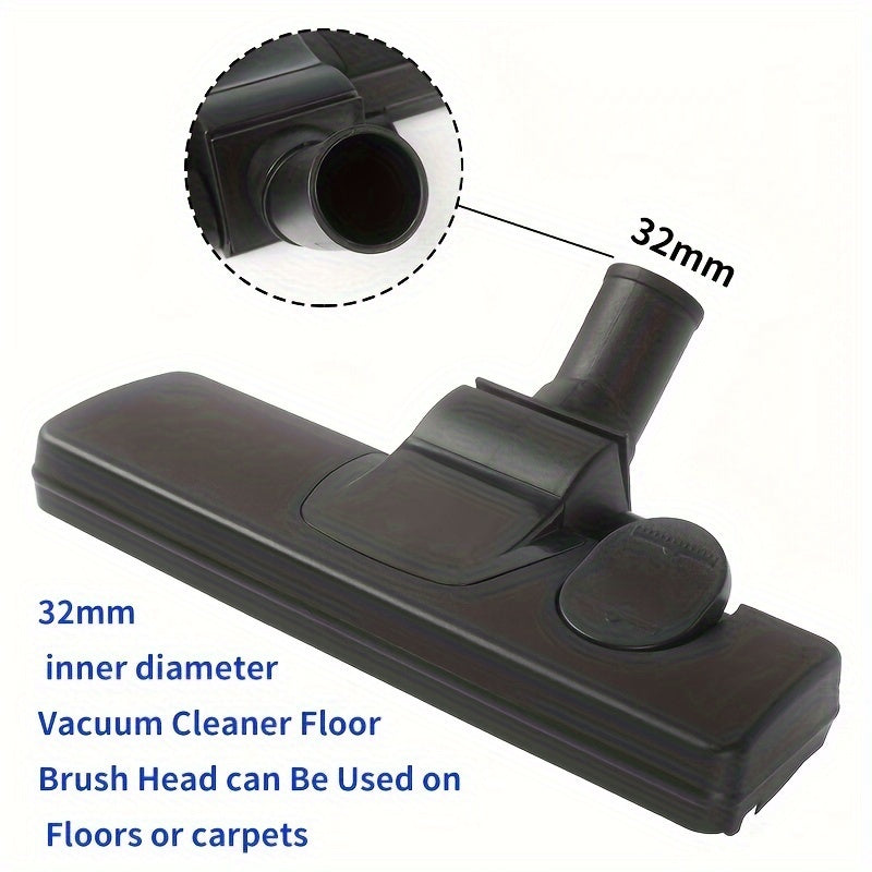 Floor Brush Attachment for Vacuum Cleaner - 32mm, Rotatable and Tilt-Adjustable Plastic Dusting Brush Head for Carpet and Hard Floors