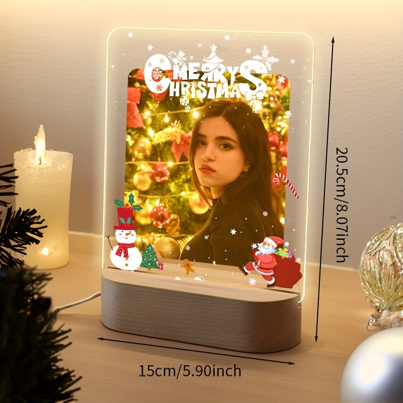 Personalize your Christmas memories with our Illuminated Acrylic Heart Frame, perfect for displaying your favorite photos. This Creative Transparent Ins Style Tabletop Display allows you to create a DIY picture gift for any occasion, whether it be a