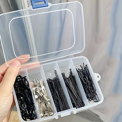 Portable organizer box with multiple compartments for various items like embroidery supplies, beauty tools, and hair accessories. Ideal for home organization.