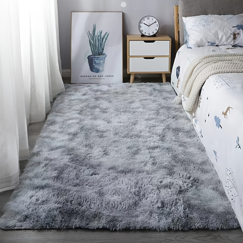 Soft, fluffy shag area rug perfect for living room or bedroom decor. This non-slip machine washable carpet adds luxury and coziness to any space.