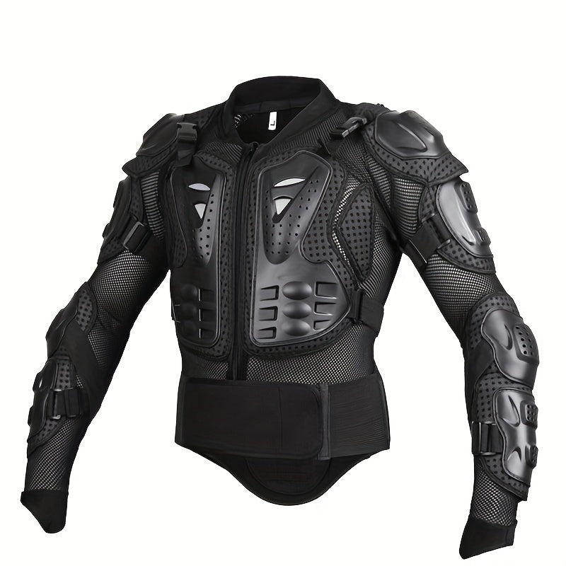 Motorcycle body armor for men and women, offers chest, shoulder, elbow, and back protection. Available in sizes S-3XL.