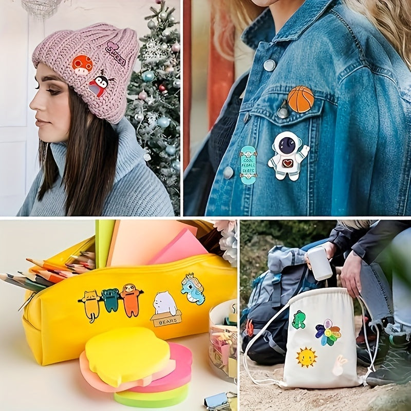 Get your hands on a set of 20 adorable and whimsical enamel pins! These pins feature cute cartoon and anime designs that are perfect for adding a touch of fun to your backpacks, hats, and jackets. This set makes a great gift for women, and best of all