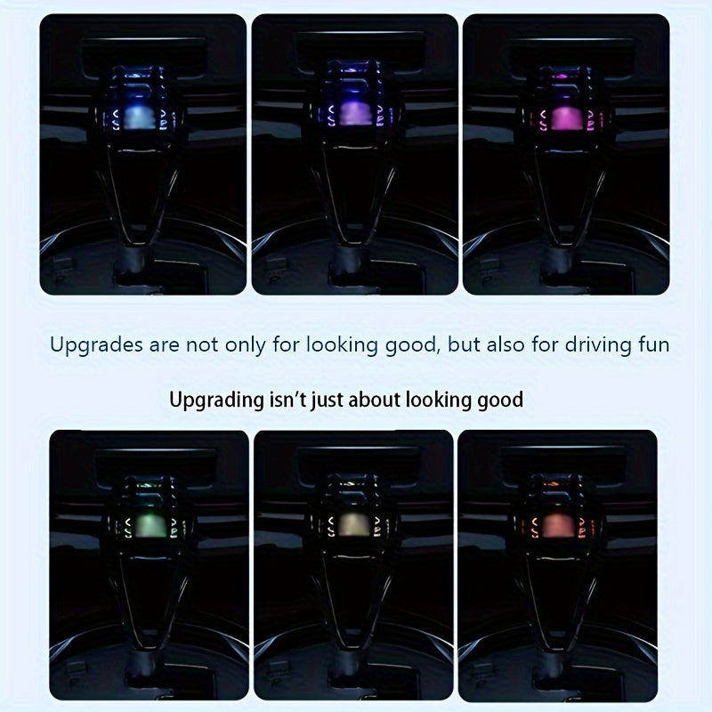 Universal LED crystal gear shift knob, non-keyed and touch-glowing, suitable for various car brands.