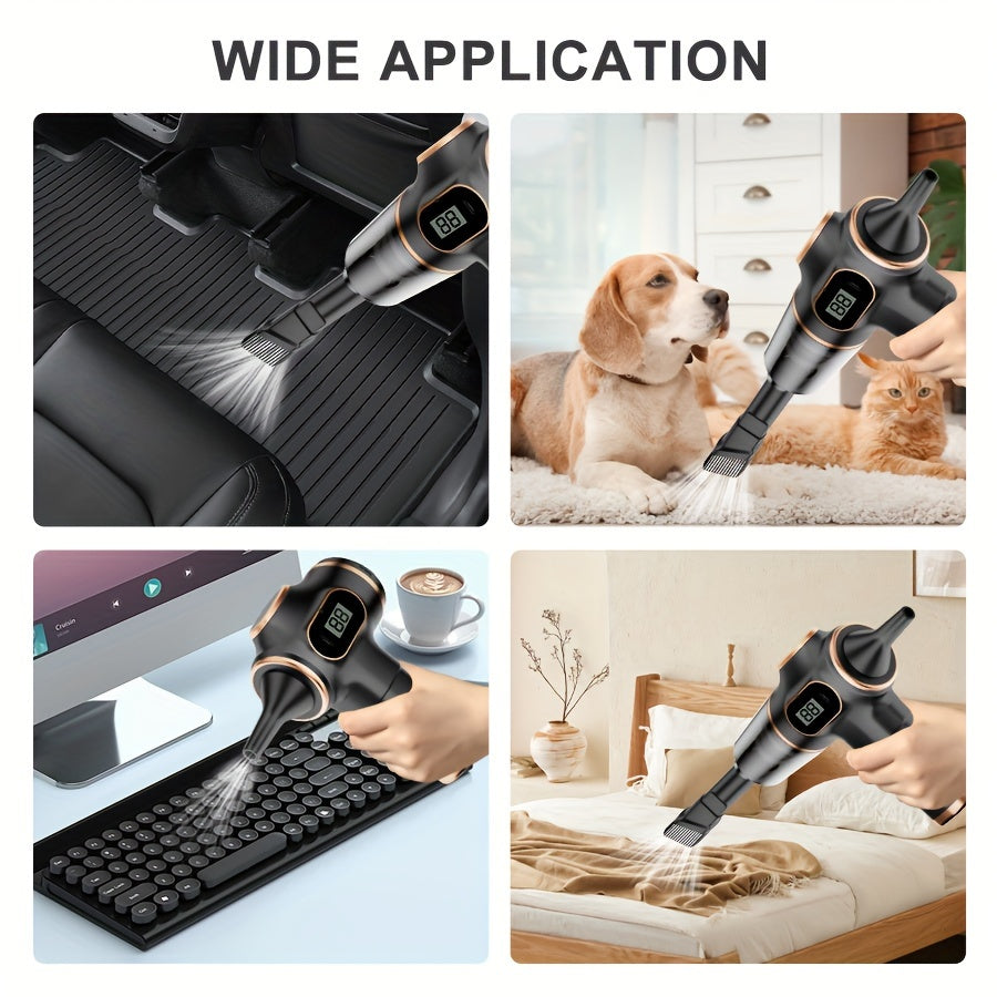 The Belibuy Cordless Handheld Vacuum Cleaner is perfect for your home and car cleaning needs. With powerful suction, it easily removes pet hair and debris. It is USB rechargeable with a 2000mAh lithium battery, ensuring long-lasting performance. The