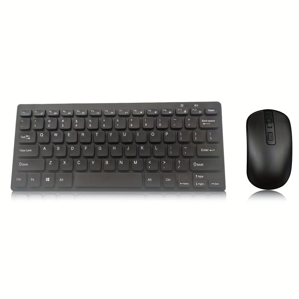 Ergonomic Chocolate Wireless Keyboard and Mouse Set, 2.4GHz Optical, Slim Design, ABS Material, Non-Wireless, for Personal Computer - No Charging Function, Battery-Free.