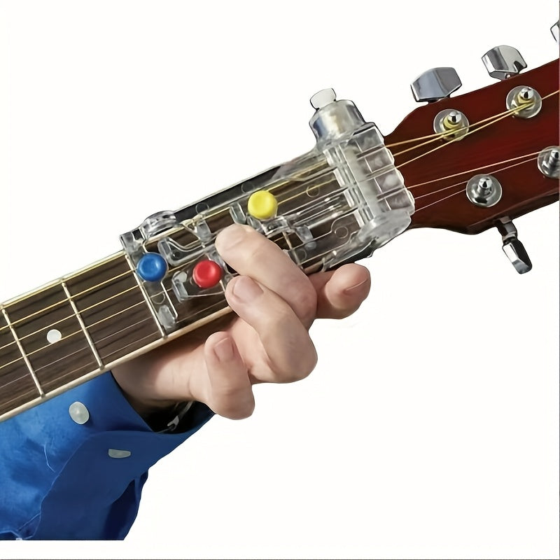 1pc ABS Acrylic Guitar Finger Trainer designed for beginners. Easy-to-use for chord learning and hand position exercises. Ideal gift for guitarists, with transparent design and high quality