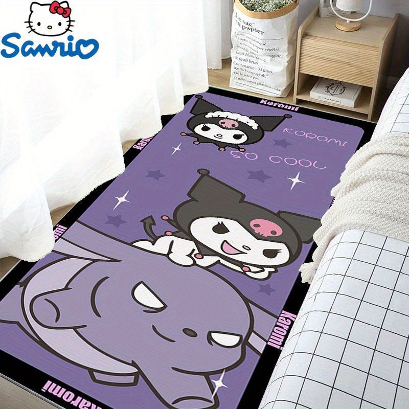 The Kuromi Sanrio carpet is designed to be soft, non-slip, and stable, making it a perfect fit for bedrooms, entrances, or corridors.