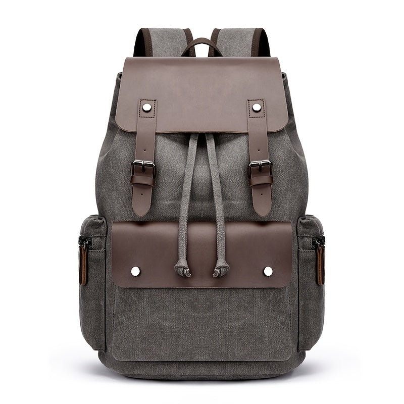 Trendy retro canvas backpack for students, travel, and business trips.