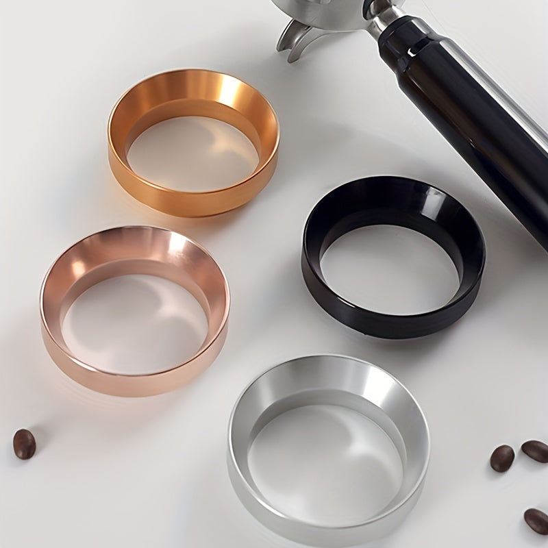 Durable Espresso Barista Tool: Aluminum Alloy Magnetic Round Ring Coffee Dosing Ring for 51mm, 53mm, and 58mm.