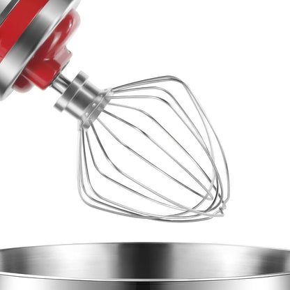 The Egg Beater with Six Claws is designed for use with Kitchen Aid 4.5-5QT Tilt-Head and 5QT Lift Bowl Stand Mixers, serving as a suitable replacement part for KA Mixers.