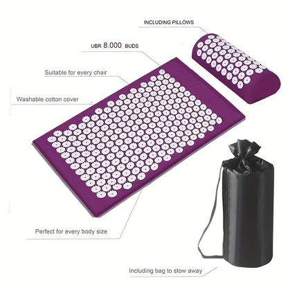 1pc Acupuncture Massage Mat, Pillow, and Yoga Mat Set