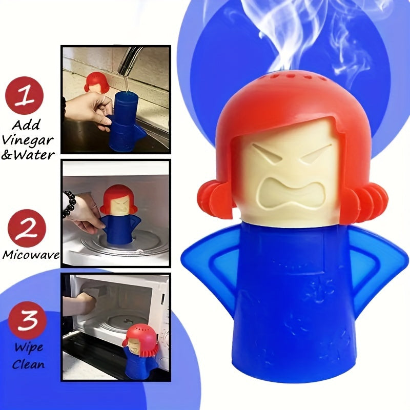 1 piece of "Angry Mama" Microwave & Oven Steam Cleaner - Simple Kitchen Appliance Cleaning Tool, Can Also be Used to Safely Clean Refrigerators - Available in Bright Colors (Blue, Green, Purple, Yellow)