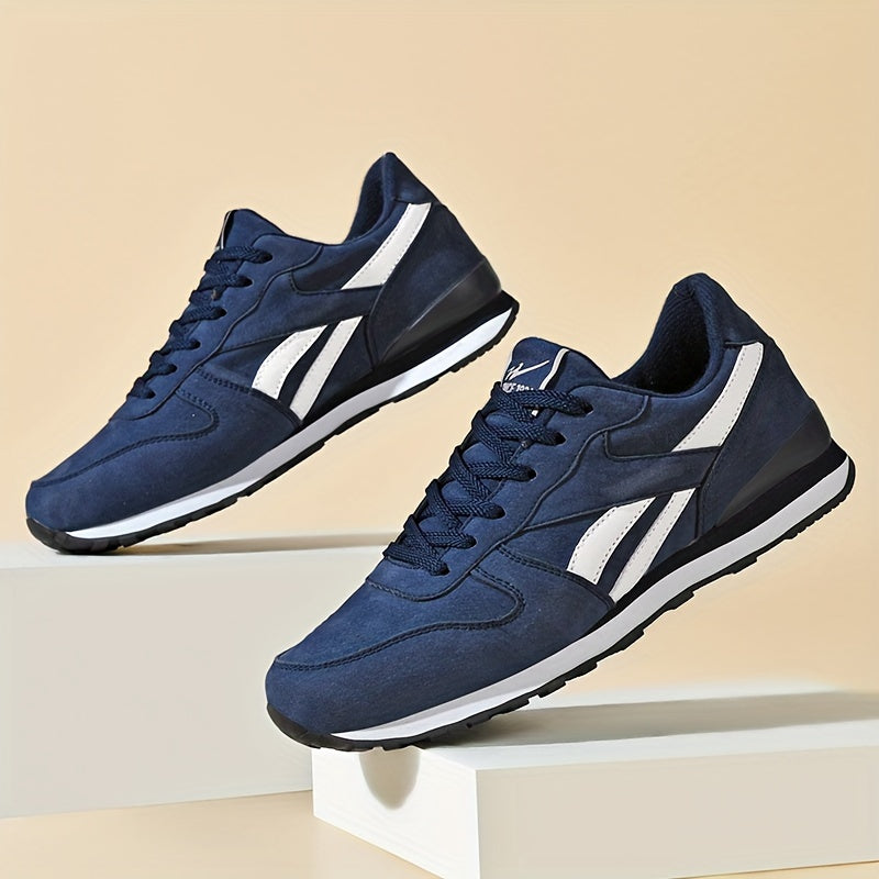 Men's low top sneakers with non-slip soles for outdoor activities like jogging and workouts, suitable for all seasons.