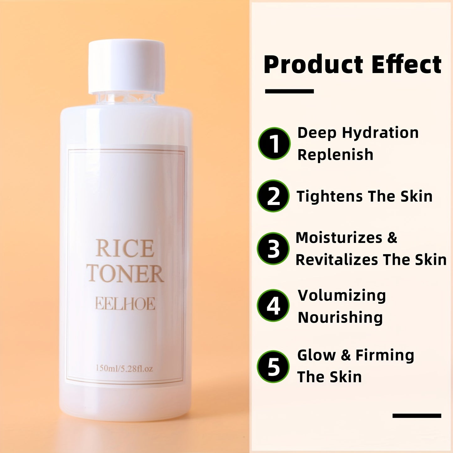 Rice Essence Skin Toner with Rice Extract, Nicotinamide for Hydrating and Nourishing Skin, 150ml/Bottle for Men and Women