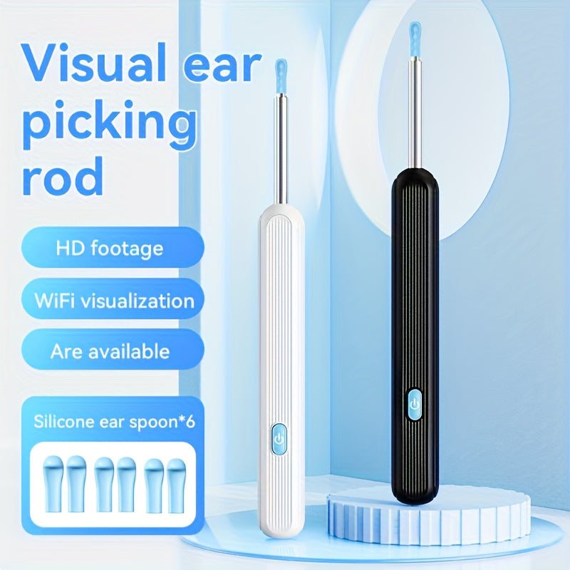 INSKAM Visual Ear Pick with camera, light, and 6 covers. Compatible with all mobile phones.