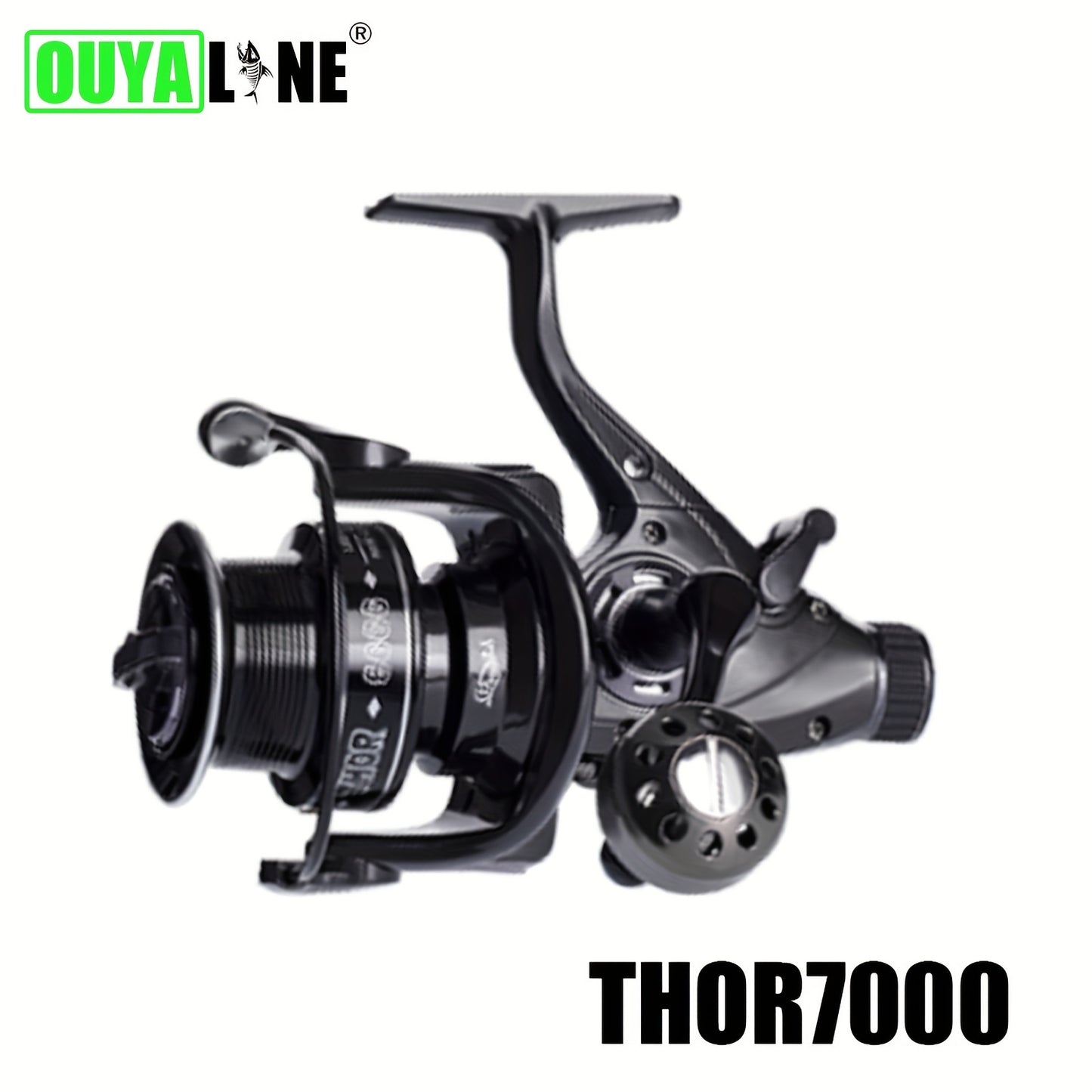 OUYALINE 1pc Spinning Fishing Reel with 10-25kg Strong Double Drag, 7+1BB, Carp Fishing Tackle.