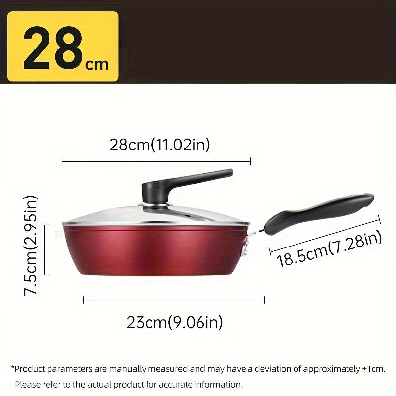 Nonstick Deep Fry Pan from COOKER KING - Induction Compatible, Heat-Resistant Skillet with Easy-Grip Handle, PFOA-Free for All Stovetops