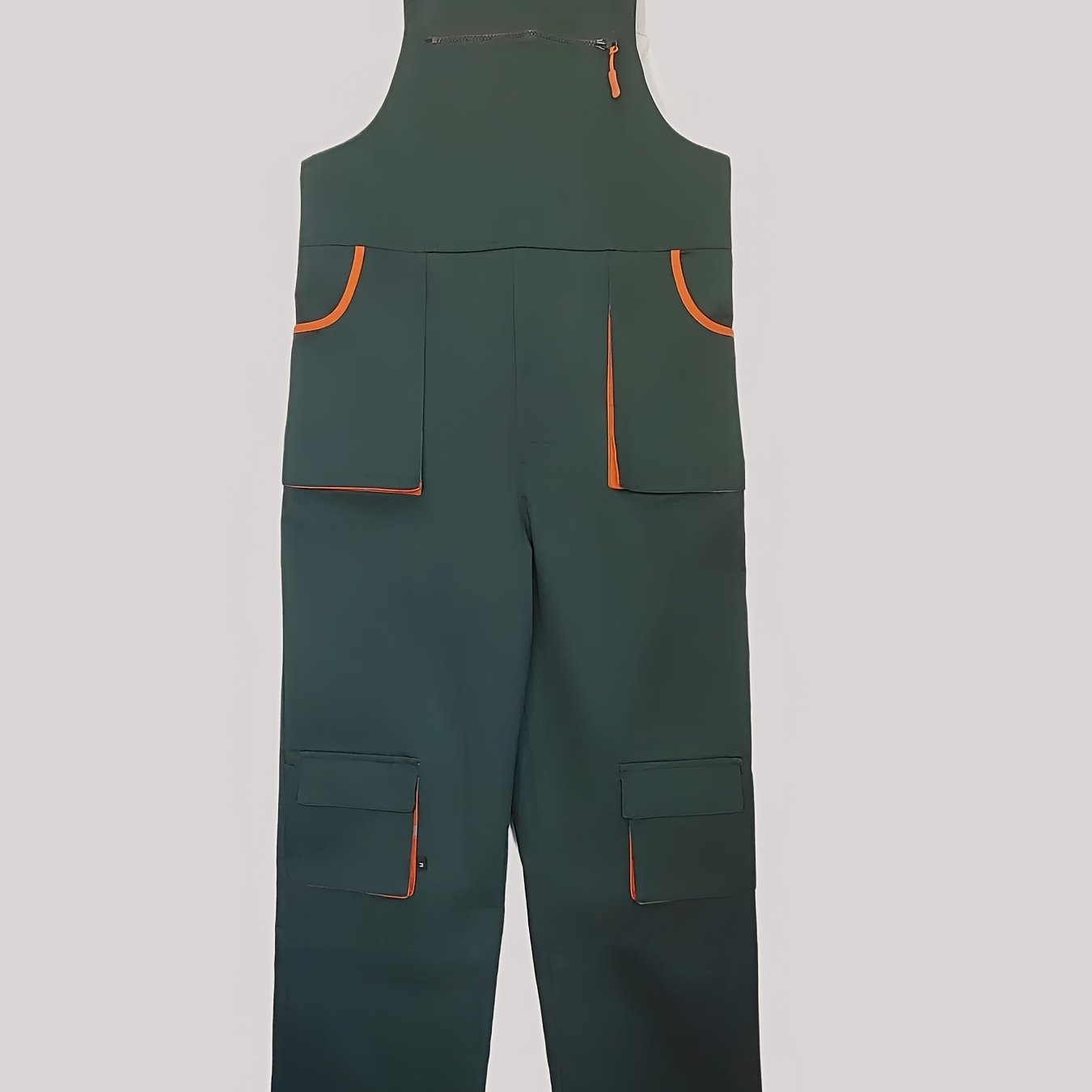 Men's Casual Polyester Work Overalls with Multi Pockets - Sleeveless Jumpsuit for Outdoor Work