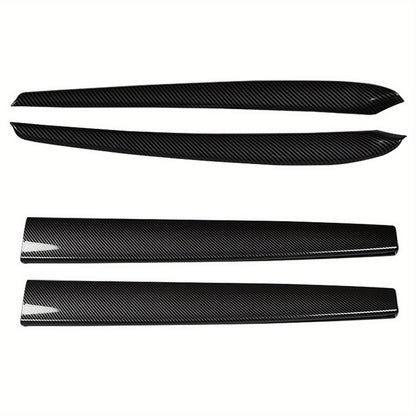 2021-2023 Tesla Model 3/Y Upgrade Kit: 4pcs ABS Interior Trim Set for Dashboard & Doors - Wood Grain Finish.