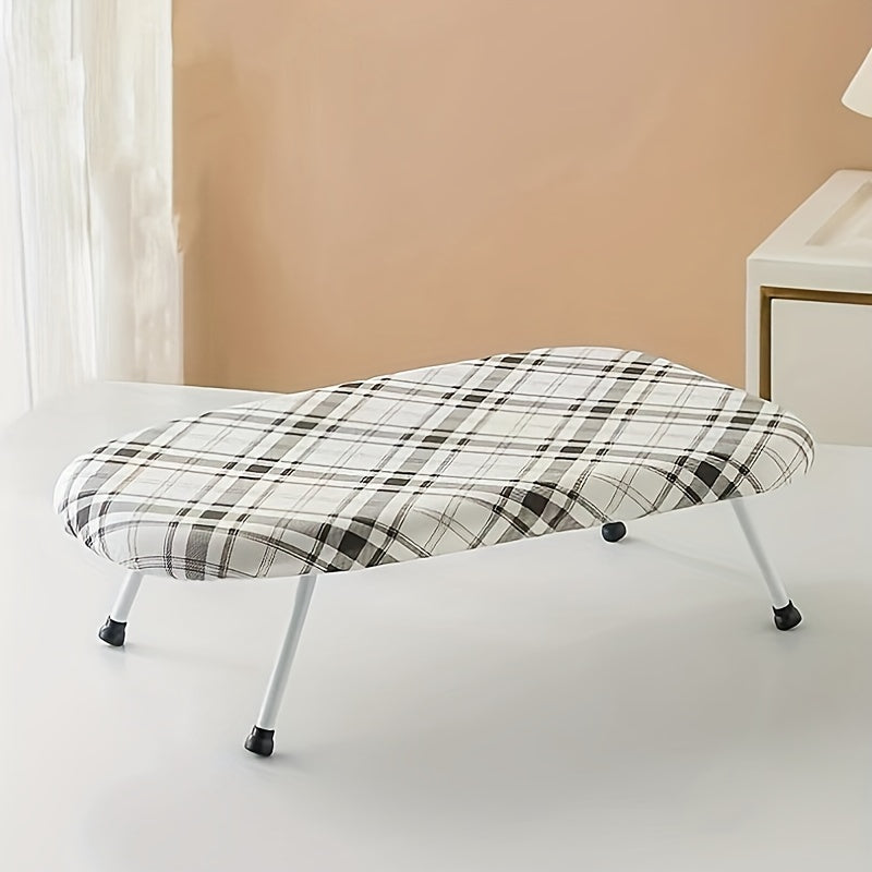 Durable Plastic and Stainless Steel Construction - Portable Tabletop Ironing Board with Floral Cover, Compact and Space-Saving Design, Convenient Storage