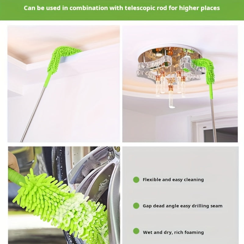 Complete Car Cleaning Kit with 13 Pieces - Includes Extendable Mop, Scrubbing Brushes, and Tire Cleaning Brush Set. Suitable for Use in Living Room, Bedroom, Kitchen, Bathroom, Car, Outdoor Areas, Glass, Walls, and Floors. Made of Durable Plastic, No